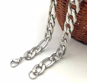 5mm 8.5" Inch Long Stainless Steel Figaro Chain Bracelet Quality Bracelets B10 - Bild 1 von 2