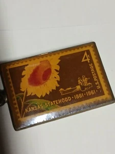 4 cent Kansas statehood -1861-1961- U.S. postage stamp Keychain - Picture 1 of 7
