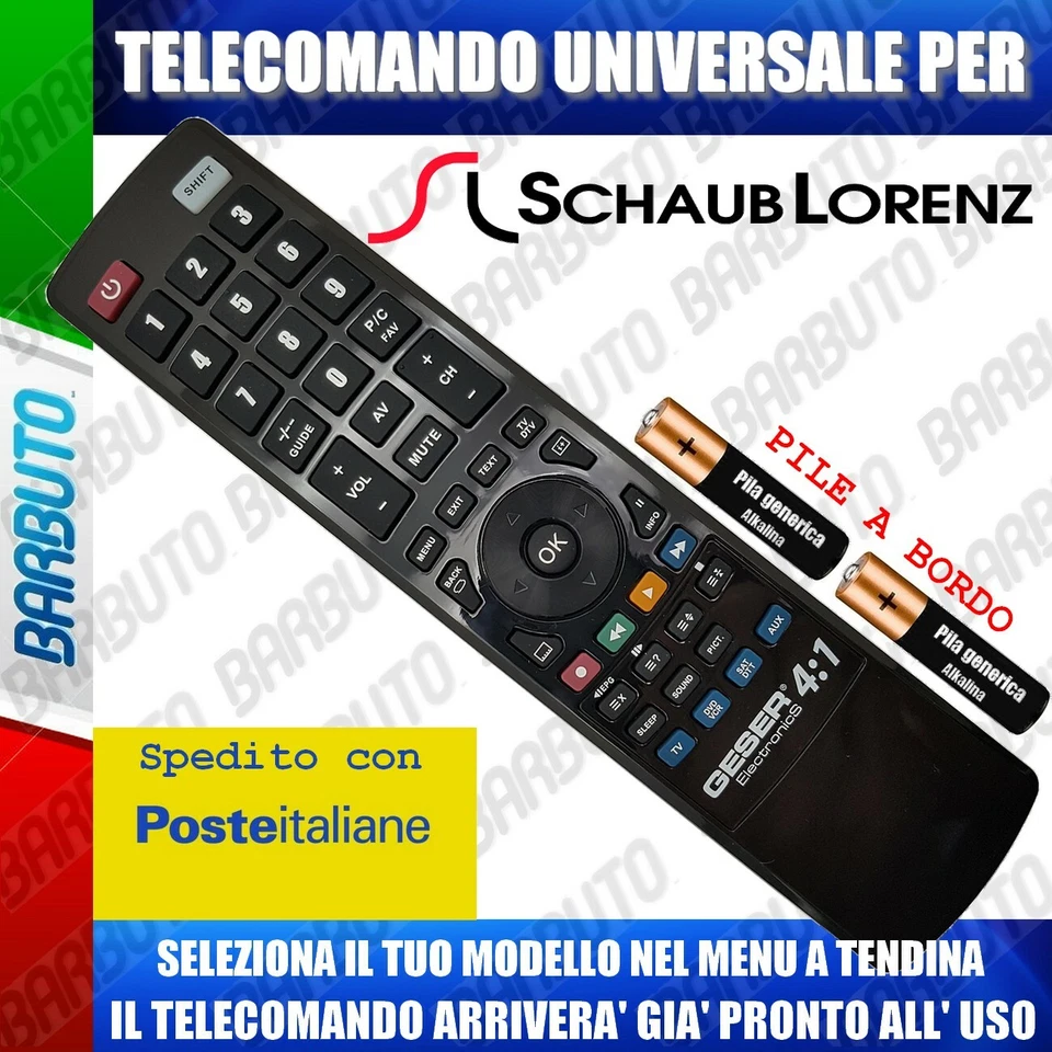 TELECOMANDO UNIVERSALE SCHAUB LORENZ* CLICCA E LO RICEVERAI GIA PRONTO - Immagine 1 di 1