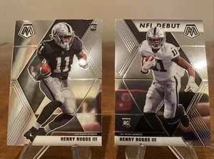 Henry Ruggs III RC 2 Card Rookie Lot 2020 Panini Mosaic #205 & #269 NFL Debut LV - Picture 1 of 2