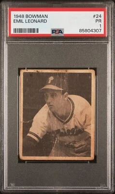 1948 Bowman - #24 Dutch Leonard (RC) PSA 1 - Image 1 of 2