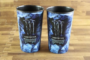2 Stück 2008 7-Eleven Slurpee Monster Black Ice Schwarz 32oz 3D Tasse - Bild 1 von 7