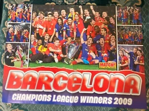 MATCH!-POSTER 2009-FC BARCELONA TEAM PHOTO-CHAMPIONS LEAGUE WINNERS 2009-MESSI - Picture 1 of 1