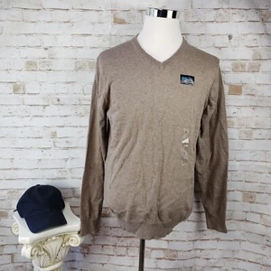 Maglione pullover nuovo con etichette Sonoma uomo taglia L marrone Coolmax manica lunga scollo a V prezzo al dettaglio consigliato $50 - Foto 1 di 10