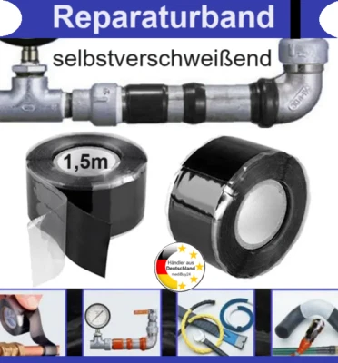 Silikon Reparatur Isolierband Selbstverschweißend wasserdichtes Tape Klebeband ✔ - Bild 1 von 4