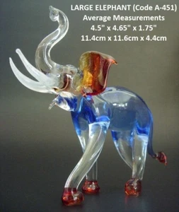 LARGE Handmade ROARING Glass ELEPHANT African Animal Art Ornament Figurine Gift - Picture 1 of 4