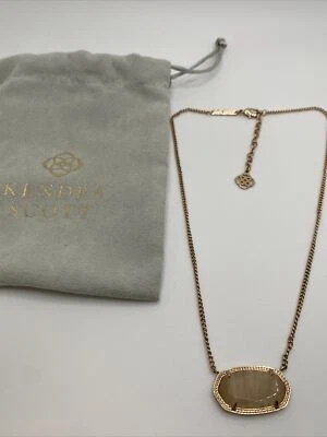 Ожерелье Kendra Scott ширина 1 дюйм Dylan розовое золото бежевый кошачий глаз - Изображение 1 из 3