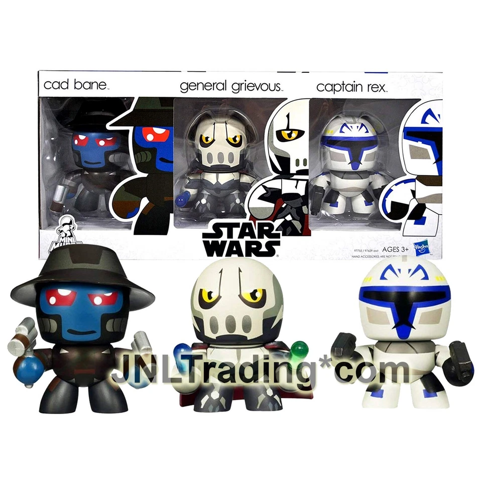 Año 2010 Star Wars Mini Muggs Figura CAD BANE, GENERAL GRAVEUS y CAPITÁN REX Foto 1 de 1