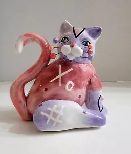 Amy LaCombe Whimsiclay Cat "Fancy" 2003 Annaco Creations #24343B xo hearts love - Picture 1 of 11