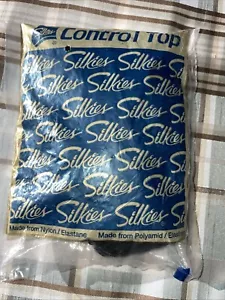 Collant vintage SILKIES 738 CONTROL TOP supporto gambe Jet nero taglia large - Foto 1 di 8