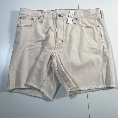 NEW J.Crew Women's Denim Shorts 32 7" High Rise Mid Length Ivory Jorts 90s NWT - Image 1 of 4