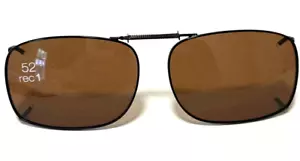 Nuevo Protector Solar Clip-Ons POLARIZADO Gafas de sol clip en tus marcos Marrón 52 1 - Imagen 1 de 5