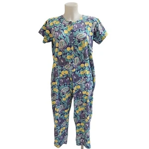 Tuta LAURA ASHLEY vintage melograno limoni cotone con bottoni taglia small - Foto 1 di 8