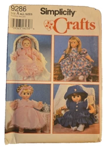 Simplicity Crafts 9286 for Dolls 12" - 22" Clothes Vintage 1994 NEW - Picture 1 of 4