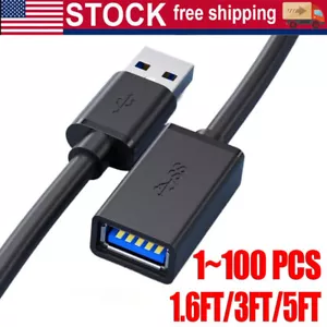 USB3.0 Verlängerungskabel High Speed Verlängerungskabel Adapter TypA Stecker auf Buchse Posten - Bild 1 von 14