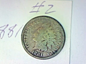 1881 INDIAN HEAD CENT LOT # 2 - Picture 1 of 2