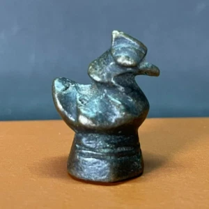 Antique Small Figural Bronze Burmese Hintha Bird Duck Opium Scale Weight 32 gr - Picture 1 of 9