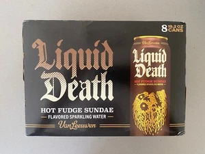 Liquid Death Van Leeuwen Hot Fudge Sundae Sparkling Water 19.2oz 8x Cans IN HAND - Picture 1 of 3
