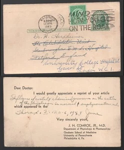 1949 USA Philadelphia Perfin Redirected Watford England Medicine Article Reprint - Picture 1 of 3