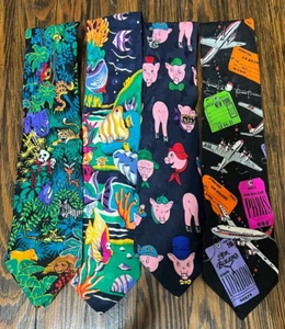 Addiction Vielzahl von 4 grafischen Herrenkrawatten - Bild 1 von 5