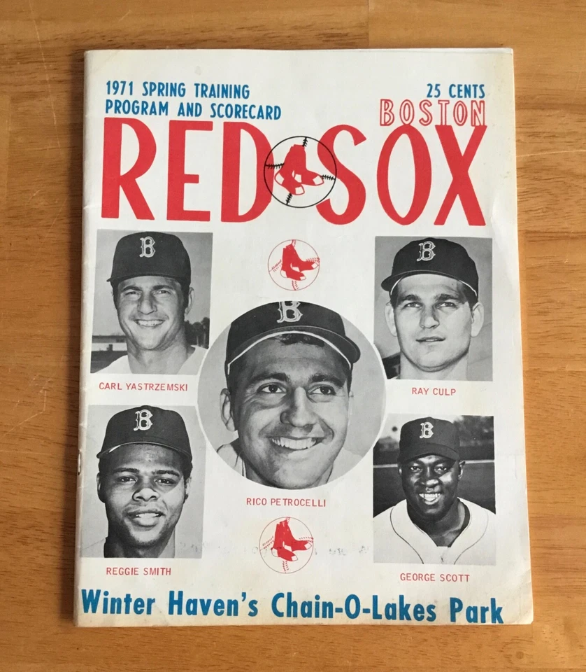 1971 Boston Red Sox Official MLB Baseball Spring Training Program Scorecard Rare - Image 1 of 3