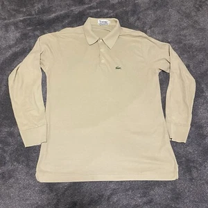 Vintage 1970’s Izod Lacoste Polo Shirt Men's Large Tan Golf Rugby Old Stock Prep - Picture 1 of 7