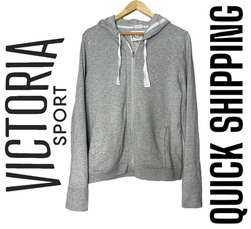UNDERCOVER Felpa con cappuccio Victorias Secret Sport grigio erica e bianca grande SPEDIZIONE VELOCE!