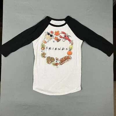 Camiseta para mujer FRIENDS Thanksgiving Icons raglán manga 3/4 talla mediana Foto 1 de 4