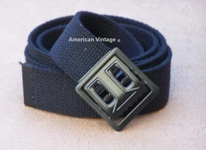 BELT BUCKLE CANVAS WEB MILITARY ARMY USMC STYLE BELT BLACK BUCKLE MADE IN USA! - Picture 1 of 5