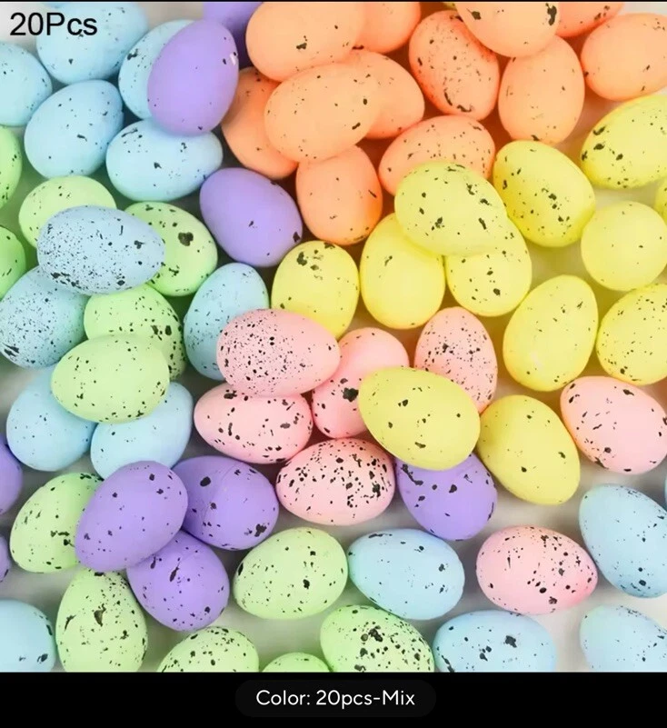 Foam Easter Eggs Happy Easter Decoration 20 PCS Mix Colors - Image 1 of 1