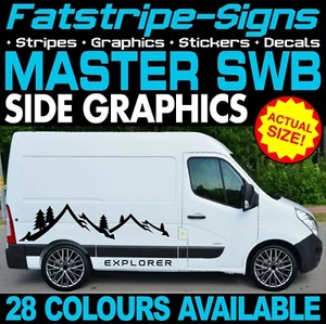 para adaptarse RENAULT MASTER SWB L1 PEGATINAS GRÁFICAS A RAYAS CALCOMANÍAS FURGONETA DE DÍA CÁMPER - Imagen 1 de 2