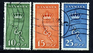 DENMARK 1929 Danish Cancer Research Fund Set SG 252 to SG 254 VFU - Picture 1 of 2