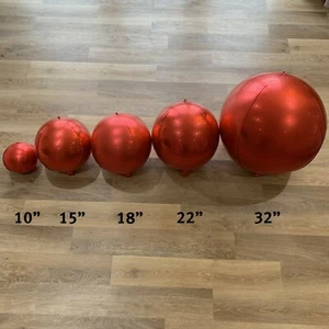 Rote Kugel Luftballons runde Luftballons 32"", 22"", 18"", 15"" & 10"" + Quasten & Vorhänge - Bild 1 von 13