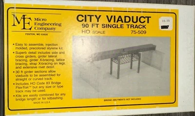 Micro-Engineering HO Scale Kit #75-509 90’ Single Track NIB - Image 1 of 4