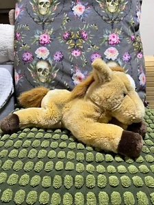 Vintage Aurora Flopsie Horse "Lucky" musical Soft Toy Brown and White (No Sound) - Picture 1 of 9