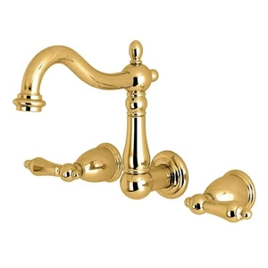Kingston Brass Heritage 2-Griff Wandmontage Badarmatur in poliertem Messing - Bild 1 von 1