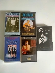 Vintage Cassette Lot Roy Orbison Eddie Cochran Bill Haley Chiffons Platters - Picture 1 of 14