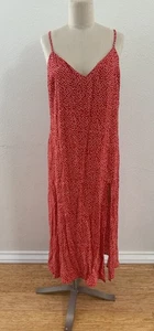 Reformation Crimini Größe 12 Montana rot Blumen Midi ärmelloses Schlupfkleid - Bild 1 von 5