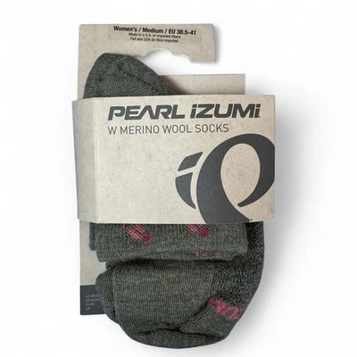 Pearl Izumi Merino Wool Quarter Socks Womens Size M Forest Berry Rose NWT - Image 1 of 4