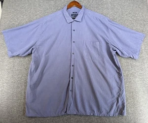 Joseph & Feiss 100% Silk Button Up Short Sleeve Shirt Men’s Size 2X Blue - Picture 1 of 10