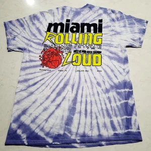 2021 Rolling Loud Miami Festival Travis Scott Post Malone ASAP Tie Dye Large Tee - Picture 1 of 7