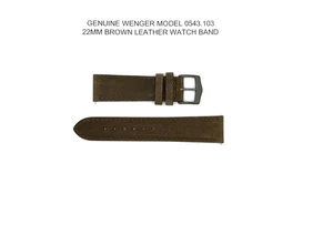 ECHTES WENGER 22 MM BRAUNES LEDER UHRENARMBAND - Bild 1 von 3