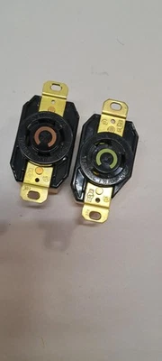 2x Hubbell 30A 250V  2 Pole 3 wire HBL2620 NEMA L6-30R Twist Lock Receptacle - Image 1 of 4