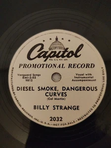 BILLY STRANGE DIESEL SMOKE. DANGEROUS CURVES 78RPM CAPITOL PROMO 2032 - Bild 1 von 4