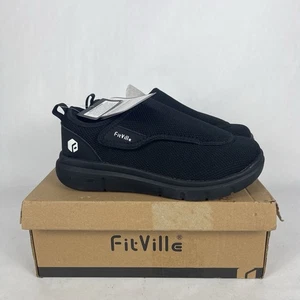 FitVille Easy Top Wings V2 scarpe per diabetici slip-on uomo 9 EEW nere piedi gonfi - Foto 1 di 22