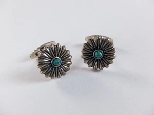 GUCCI interlocking G engraved flower silver cufflinks authentic New in Box Italy - Picture 1 of 6