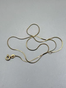 VTG 14k 585 Yellow Gold Dainty Serpentine Chain Necklace Italy 15” Fine Estate  - Picture 1 of 6