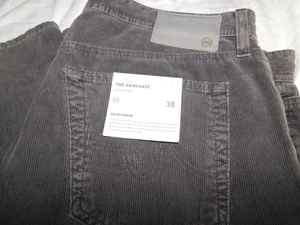 NWT!AG Adriano Goldschmied The Graduate Tailored Leg Pant Mens 38 Corduroy Jeans - Picture 1 of 7