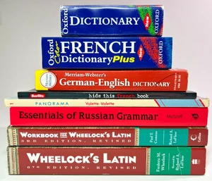Foreign Language Study Lot – Latin, Russian, French, German Dictionaries Grammar - Picture 1 of 10