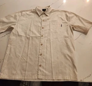 Daily Paper beige strukturiertes Kurzarmhemd mit Knopfleiste Herren S " - Bild 1 von 7